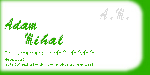 adam mihal business card